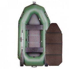 BARK B-250K (В-250 К) надувная лодка ПВХ гребная двухместная слань книжка, Зелёный