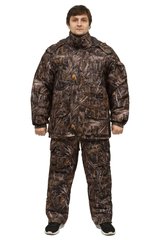 Зимний костюм для рыбалки и охоты Темный Камыш мембранная ворса alova, удлиненная куртка 52/54