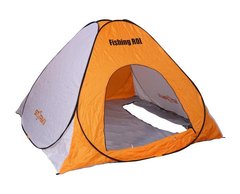 Палатка для зимней рыбалки дешево с дном 2х2х135 м бело-оранжевая, Оранжевый