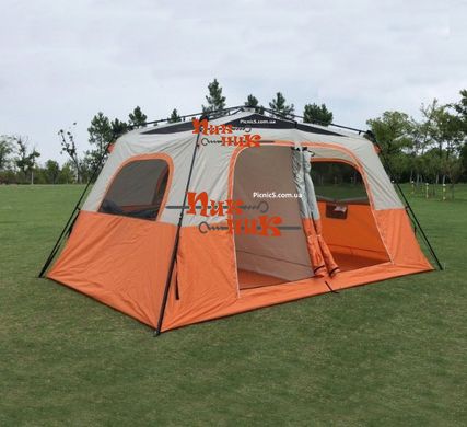 Палатка высокая кемпинговая 3.9х2.7х2.1 Большая палатка туристическая полуавтомат 2 комнаты GREENCAMP 1610