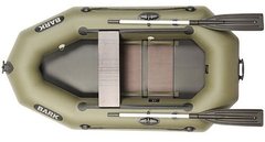 BARK B-220CD (В-220 СД) надувная лодка ПВХ гребная одноместная реечный настил + передвижное сиденье, Зелёный