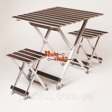 Розкладний стіл та стільці для пікніка складаний 66х64х66 см
