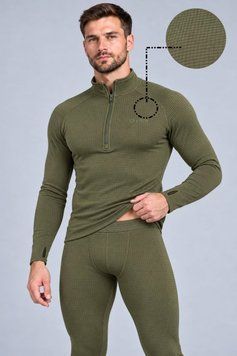 Термобелье вафелька флис мужское военное ЗСУ олива ESDY теплое S M L XL 2XL 3XL