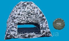 Дешевая палатка для зимней рыбалки с дном 2,1х2,1 м белый камуфляж, камуфляж