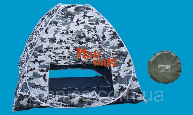 Дешевая палатка для зимней рыбалки с дном 2,1х2,1 м белый камуфляж, камуфляж