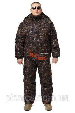 Зимний костюм Камуфляж Лес мембранная ворса alova для охоты и рыбалки, куртка пилот