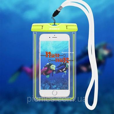 Флюорисцентный водонепроницаемый чехол для мобильного телефона ROMIX синий