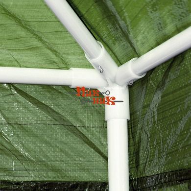 Тент палатка шатер походный с москитной сеткой  3*3*2,5, 7 кг, бело-зеленый походная беседка со шторами