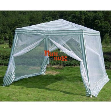 Тент палатка намет похідний з москітною сіткою 3*3*2,5, 7 кг, біло-зелений похідна альтанка зі шторами