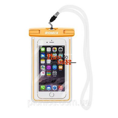 Флюорисцентный водонепроницаемый чехол для мобильного телефона ROMIX оранжевый