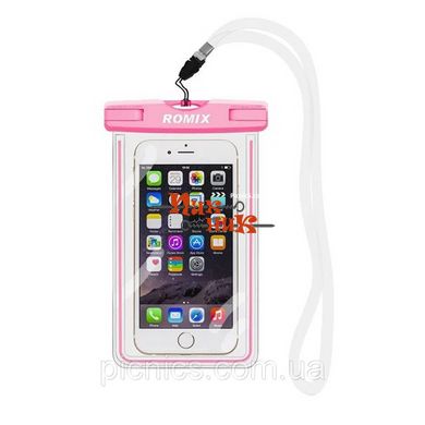 Флюорисцентный водонепроницаемый чехол для мобильного телефона ROMIX розовый