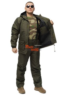 Демисезонный костюм для охоты и рыбалки комбинезон утепленный гладкая мембрана Олива-Хаки, M - L - XL- XXL-XXXL
