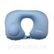 Дорожная надувная подушка для шеи со встроенной помпой ROMIX RH34VBL светло-голубой