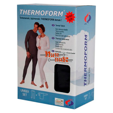 Термобелье зимнее 1-001 Thermoform для мужчин и женщин Черное турецкое (40/42) S