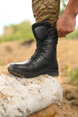 Військові берці зимові черевики чоловічі на мембрані Гепард чорні, 42 розмір, 42