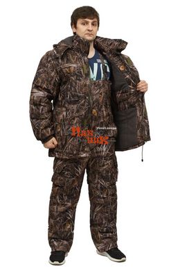 Зимовий костюм для риболовлі та полювання Темний Камиш мембранна ворса alova, подовжена куртка 52/54