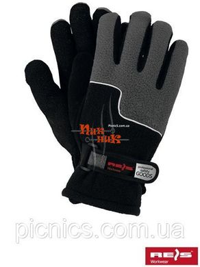 Перчатки REIS флисовые+хлопок на липучке зимние, военные, для рыбаков и охотников, до -20 светло-серые