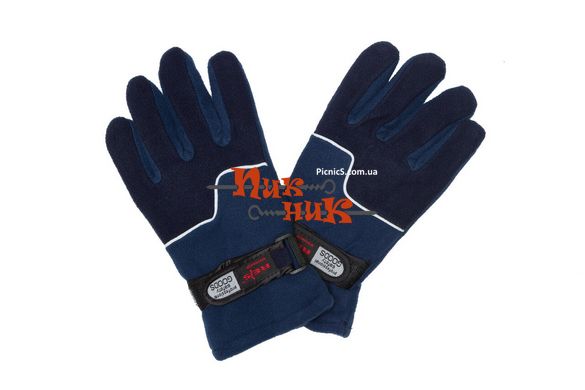 Перчатки REIS флисовые+хлопок на липучке зимние, военные, для рыбаков и охотников, до -20 синие