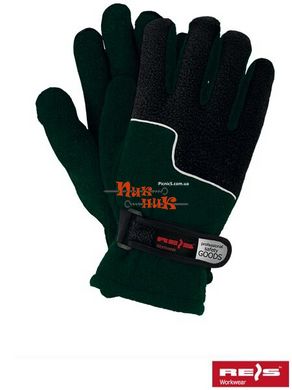 Перчатки REIS флисовые+хлопок на липучке зимние, военные, для рыбаков и охотников, до -20 зеленые