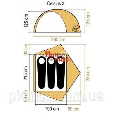 CELSIUS 3 TENT Coleman палатка трехместная два входа