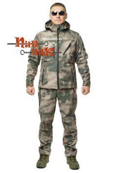 Костюм для полювання демісезонний на флісі мембрана дихаючий Soft Shell атакс