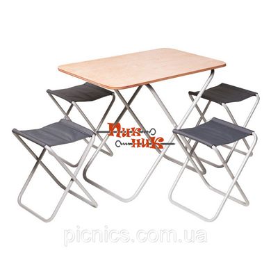 Комплект складной мебели для пикника. Стол раскладушка со стульями 65х75х50 см