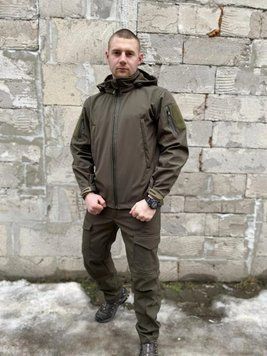Водонепроникний костюм для полювання і риболовлі Soft Shell Олива