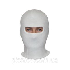 Балаклава зимняя маска двойная вязка шерсть+акрил белая Украина