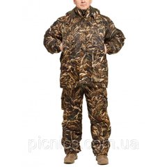 Зимовий костюм Камуфляж "Очерет" мембранна ворсу alova для полювання і риболовлі, подовжена куртка