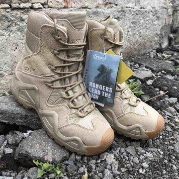 Gore Tex берцы песчаные мужские для военных демисезонные замша