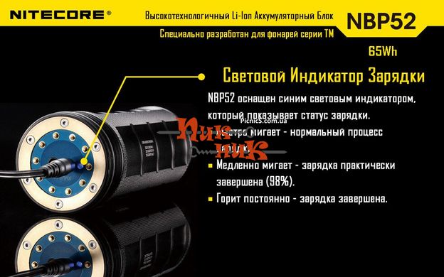 Расширенный аккумуляторный блок Nitecore NBP52 (для фонарей TM серии)