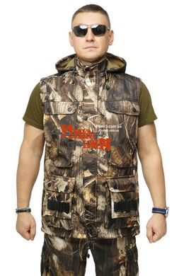 Камуфляжний костюм чоловічий для полювання і риболовлі демісезон гладка мембрана на флісі Дубовий ліс