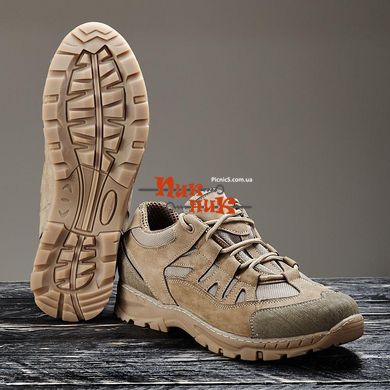 Літня армійська взуття кросівки для чоловіків нубук + сітка койот 40-46 розмір