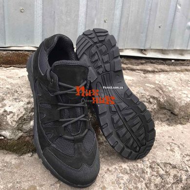 Військова взуття річна кросівки чоловічі нубук + сітка чорні 40-46 розмір