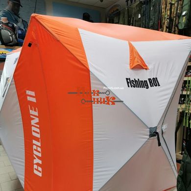 Зимние палатки кубы 2/3 для рыбалки зонтичного типа 180*180*205 см оранжевая, Белый