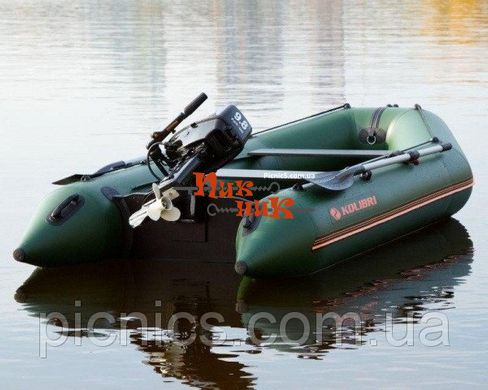 КМ-330 лодка КОЛИБРИ надувная Зеленая четырехместная моторная ПВХ, подвижные сиденья. Серия Стандрат.