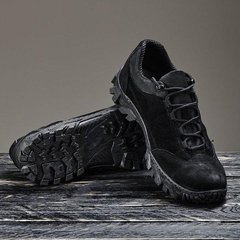 Військові кросівки для чоловіків літо нубук + замш чорні 40-46 розмір