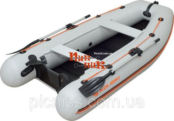 КМ-300DL човен КОЛІБРІ надувний тримісний легкий кільовий моторний ПВХ (Kolibri), слань - книжка, рухливі з
