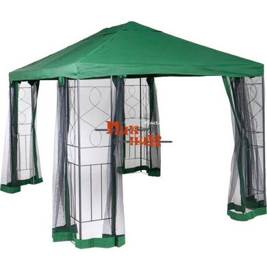 Шатер-павильон дачный с москитной сеткой 3х4 м, высота 2,70 м, вес 22 кг зеленый
